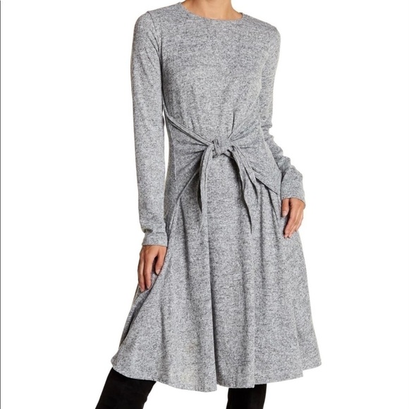 go COUTURE tie front, grey heather dress. Size S - Picture 1 of 4